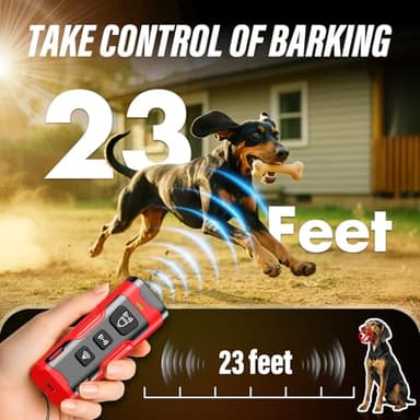 YUYQA Dog Bark Deterrent Device, 3X Ultrasonic Anti Barking, 6 Training Modes 23 FT Range Barks No More Indoors Outdoors Behavior Correct Safe & Humane Rechargeable Compact Bark Control for Dogs RED - Image 3