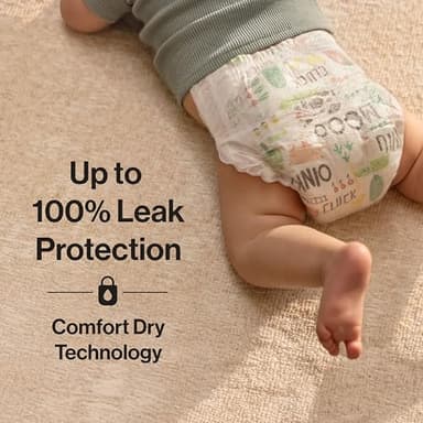 The Honest Company Clean Conscious Diapers for Delicate Skin | Up to 100% Leakproof | Hypoallergenic, Fragrance Free | Summer '25 Limited Edition Prints | Club Box, Size 2 (12-18 lbs), 72 Count - Image 5