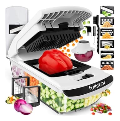 Fullstar The Original Pro Chopper - Vegetable Chopper and Spiralizer, Food Chopper with Container, Fruit Slicer, Kitchen Gadgets & Accessories, Home Essentials (8 in 1, White) - Image 1