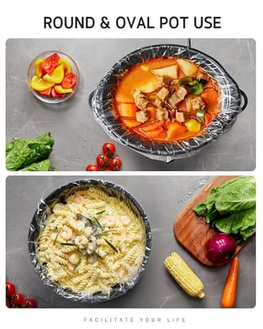 Syntus Slow Cooker Liners, 30 Count Cooking Bags Large Size Disposable Pot Liners Plastic Bags, Fit 3QT to 8QT for Slow Cooker Cooking Trays, 13"x 21", 30 Liners - Image 9