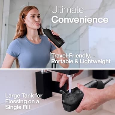 AquaSonic Icon Water Flosser for Teeth – Cordless Rechargeable Oral Irrigator – Waterproof, Portable Dental Cleaning with Jet Tip – Braces Home Travel - Onyx - Image 6