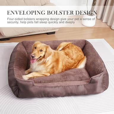 Dog Bed for Large Dogs, Rectangle Washable Orthopedic Pet Bed, Soft Sleeping Puppy Bed, Durable Dog Sofa with Anti-Slip Bottom - Image 5