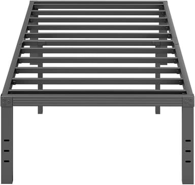 ZIYOO Twin Bed Frames, 18 Inches Platform Bed Frame, 1000lbs Heavy Duty Steel Slat, Non-Slip Design, No Box Spring Needed, Easy Assembly, Quiet Noise Free, Under Bed Storage Space, Black - Image 1