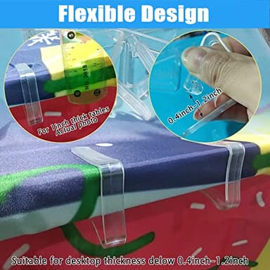 Kitnish 32 Pcs Tablecloth Clips,Clear Plastic Tablecloth Clips, Plastic Table Cloth Hold Down Clips Table Cloth Holder for Meeting Party Indoor Outdoor Events - Image 9