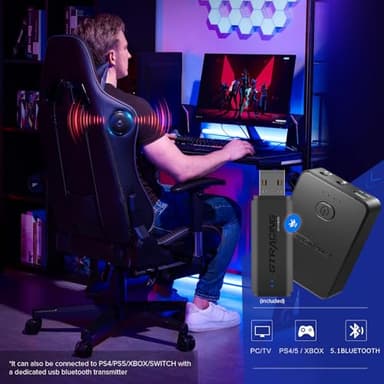 GTRACING Gaming Chair with Footrest Speakers Video Game Chair Bluetooth Music Heavy Duty Ergonomic Computer Office Desk Chair - Image 7