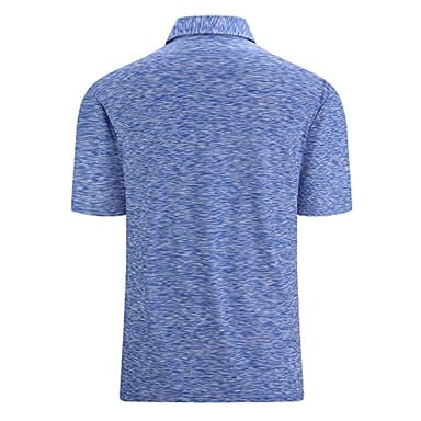 Alex Vando Mens Golf Shirt Moisture Wicking Quick-Dry Short Sleeve Casual Polo Shirts for Men,Blue,XL - Image 2