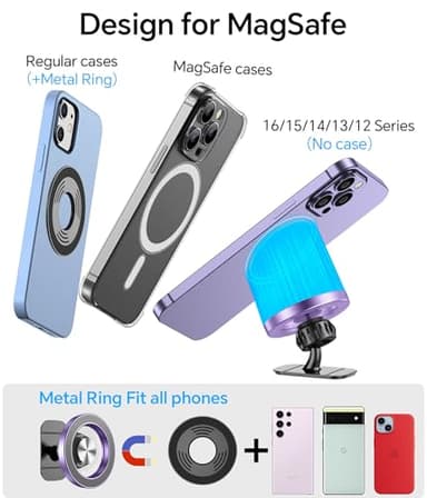 Kaistyle for Magsafe Car Mount【20 Strong Magnets】Magnetic Phone Holder for Car Phone Holder Mount Dash Mounted Holders Cell Phone Holders for Your Car Accessories for Women Men for iPhone 17 16 15 14 - Image 7