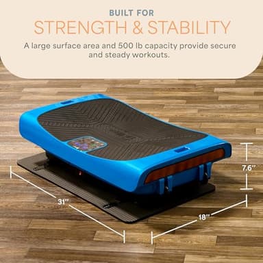 LifePro Rumblex 4D Pro Vibration Plate - Whole Body Vibration Platform Exercise Machine - Home Workout Equipment for Weight Loss, Toning & Wellness - Full Bundle of Bands, Straps & Accessories (Blue) - Image 6