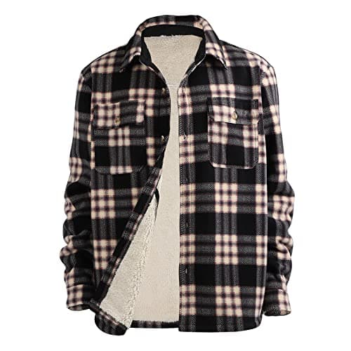 Yasumond Mens Big and Tall Jackets Heavy Sherpa Lined Zip Up Soft Warm Winter Outwears - Image 1