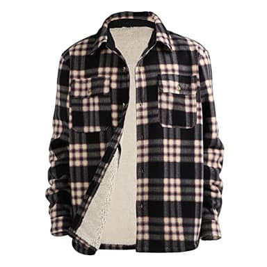 Yasumond Mens Big and Tall Jackets Heavy Sherpa Lined Zip Up Soft Warm Winter Outwears - Image 1