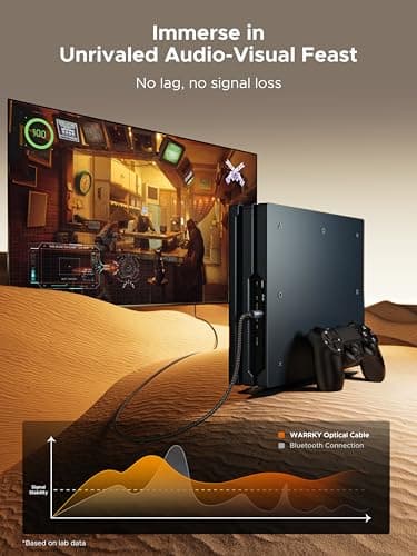 Warrky Optical Audio Cable, 6ft / 1.8m Optical Cable for Soundbar [Nylon Braided, Slim Metal Case, Gold-Plated Plug], Fiber Optic Audio Cord Compatible with Samsung, Vizio, LG, Bose, Sony, Sonos - Image 6