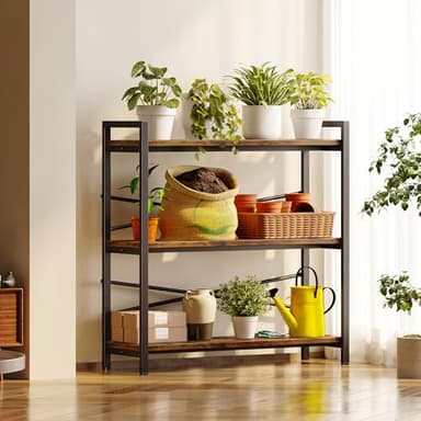 Book Shelf, 3 Tier Bookshelf 31.49" Width, Book Shelf Storage and Organization, Wooden and Metal Industrial Bookcase, Large Book Shelves for Home Living Room Bedroom Office Storage(Vintage) - Image 5