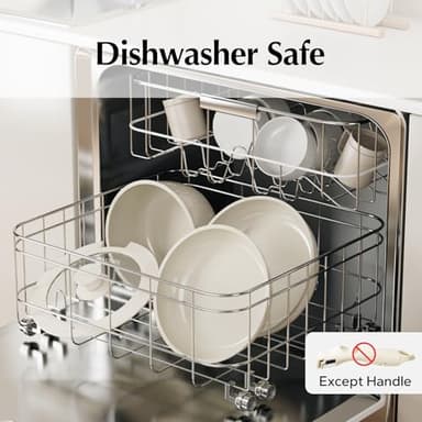 Redchef Ceramic Pots and Pans Set, Nonstick Kitchen Cookware Set with Detachable Handle, Non Toxic Cookware Set 16pcs, PFAS PFOA & PTFE Free, RV Ceramic Cookware for Camping, Dishwasher/Oven Safe - Image 7