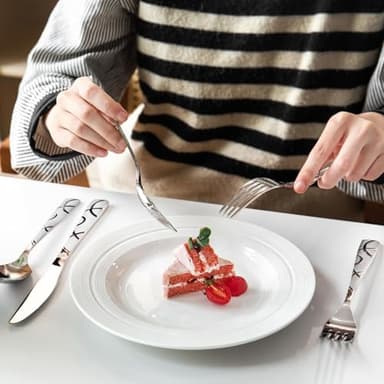 HIKAA Silverware Set, 30-piece Stainless Steel Flatware Set Cutlery Set for 6, for Kitchen, Home, Wedding, Party, Mirror Polished and Dishwasher Safe - Image 3