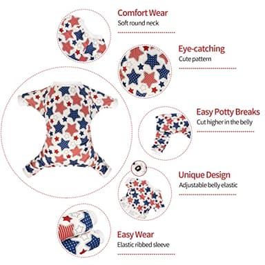 CuteBone Small Dog Pajamas Shirt Stretchy Summer Puppy Pjs Soft Cat Onesies Pet Clothes for Daily Wear DA19XS - Image 2