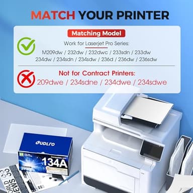 134A Black Toner Cartridge - (with Chip) Compatible Replacement for HP 134 A 134X W1340A W1340X Toner Cartridges Work with Laserjet M209dw MFP M234dw M234sdw M234sdn Series Printer (2-Pack) - Image 2