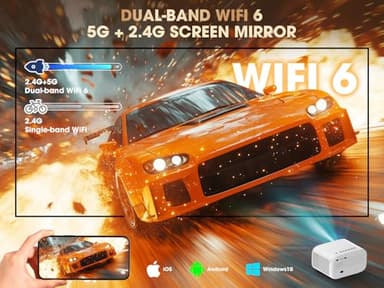 VIZONY E1 Pro Netflix-Certified Smart Projector, 550 ANSI Lumens, WiFi Bluetooth, Auto Focus & Keystone, Native 1080P & 4K Support, Full-Sealed Optical Engine, Portable Home Theater for Indoor/Outdoor - Image 5