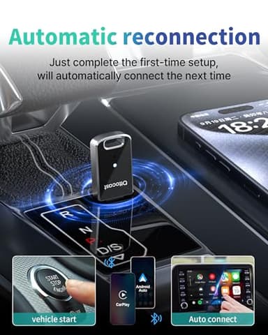 OTTOCAST Mini 2 in 1 Wireless Carplay Adapter & Wireless Android Auto Adapter for Apple iPhone Samsung or Other AndroidPhone, USB Bluetooth Car Accessories for OEM Wired Carplay/Android Auto Cars - Image 6