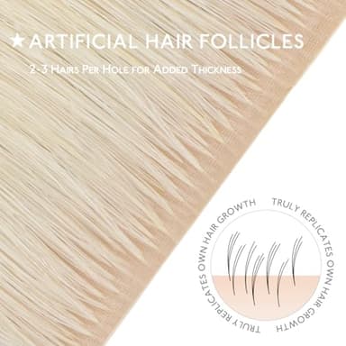 WENNALIFE Invisi Edge & Classic Tape in Hair Extensions Human Hair, 18 Inch 50g 20pcs(10pcs Invisi Edge & 10pcs Classic) Platinum Blonde Invisible Luxury Remy Hair Natural Seamless Injected Tape Ins - Image 9