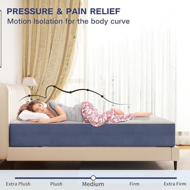 PurrJoys 10 Inch Firm Full Mattress,Full Size MattressCooling Memory Foam with Washable Zipper Cover, Pressure Relief & Firm Support, Easy Setup - Image 4