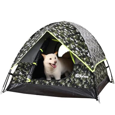 GDanes Camouflage Dog Tent House - Portable Indoor/Outdoor Dog Bed with Soft Pad for Large Dogs, 42 x 42 x 32 Inches - Image 1