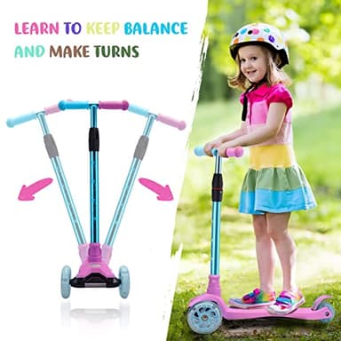 3 Wheel Scooter for Kids, Kids Scooter with Light Up Wheels, Sturdy Deck Design, and 4 Height Adjustable Suitable for Kid Ages 3-12 - Image 3
