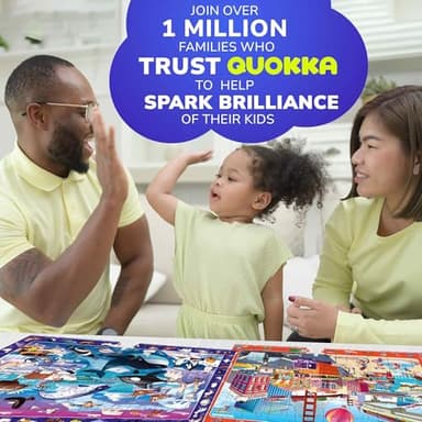 QUOKKA Puzzles for Kids Ages 4-6 - 4 x 60 Puzzles for Toddlers 5-8 - Educational Search & Find Toy for 8-10 yo for Learning Forest Polar, USA National Park Animals & City Life - Image 2