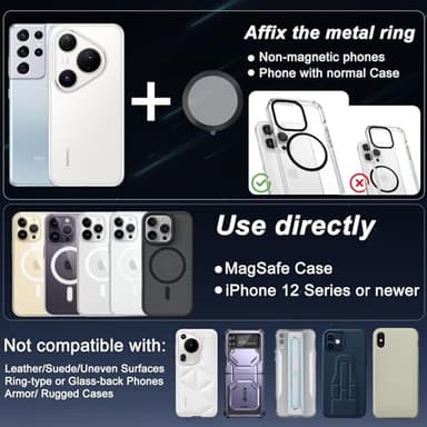 Magnetic Phone Holder for Car - Upgraded 360° Vacuum Magnetic Phone Holder, Foldable Retractable Suction Cup Car Mount for Magsafe for Your Car/Gym/Mirror Mount for iPhone & Android - Image 2