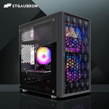 STGAubron Gaming PC Computer Desktop, AMD Ryzen 5 5500 up to 4.2GHz, GeForce RTX 3050 6G, 16G DDR4, 512G SSD, WiFi 6 5G & BT 5.2, RGB Fan x2, Windows 11 Home - Image 5