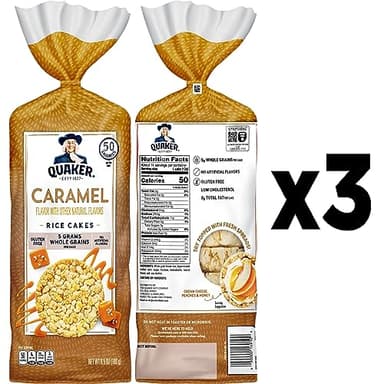 Quaker Large Rice Cakes, Caramel, Pack of 3 - Image 4