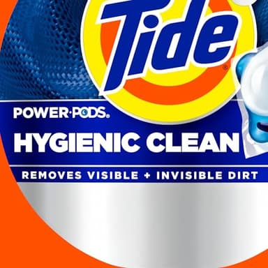 Tide Power PODs Hygienic Clean Heavy Duty Liquid Laundry Detergent Pacs, Free and Clear of Dyes and Perfumes, For Visible and Invisible Dirt, 45 Count, HE Compatible - Image 9