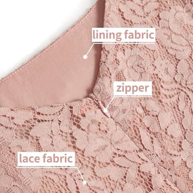 COOAN Wedding Guest Dresses for Women Women's Cocktail Dresses Formal Dresses for Women Lace Sequin Prom Dress Pink - Image 5