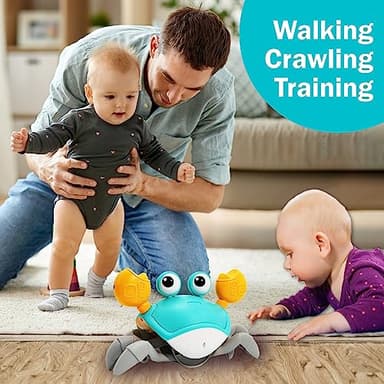 Keculf Crawling Crab Baby Toy, Interactive Infant Tummy Time Crab with Music, Toddler Walking Dancing Crab, Fun Boy Girl 3+ Year Old Baby Crab Toy Birthday Gift (Green) - Image 4