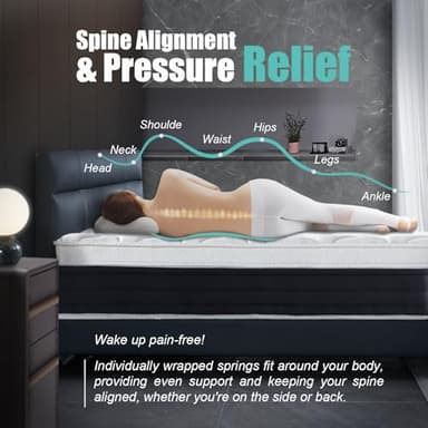 Soxgim King Mattress 12 inch King Size Mattress 80"*76"*12" Healthy Material Soft Comfortable Breathable Four-Sided Reinforcement Quiet Easy to Clean Vacuum Packed King - Image 6