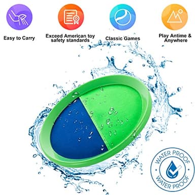 Weehoey Beach Toys - Outdoor Games for Kids, Toss and Catch Ball Set with 4 Paddles 3 Balls, Toys for 3 4 5 6 7 8+ Year Old Boys Girls Christmas Birthday Gifts (Pink and Green) - Image 2