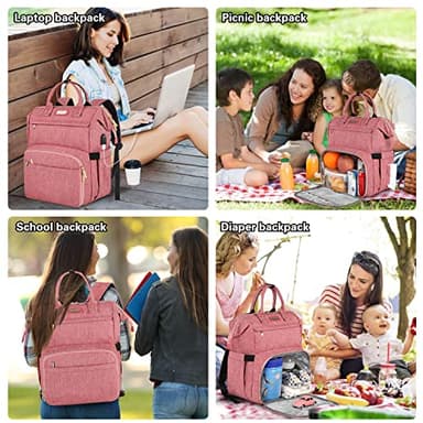 JCDOBEST Lunch Bag Backpack, Insulated Cooler Backpack Lunch Box Laptop Backpack with USB Port for Women Men Fits 15.6 Inch Laptop Blue - Image 7