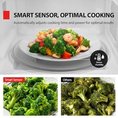 TOSHIBA ML4-EM12PA(BS) Countertop Microwave Oven with Stylish Design As Kitchen Essentials, Smart Sensor, 13 Auto Menus&Mute Function, 1.2 Cu Ft with 12.4" Turntable, 1000W, Black Stainless Steel - Image 3