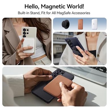 CASEKOO World's First 3-in-1 Magnetic Ring Stand for Samsung Galaxy S25 Ultra case | Patented Design, 16FT Military Drop Protection, Magsafe Compatible | Slim Matte Translucent Cover 6.9" 2025, Black - Image 8