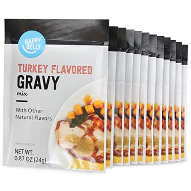 Amazon Brand - Happy Belly Turkey Flavored Gravy Mix, 0.87 ounce each, 12 Count (Pack of 1) - Image 1
