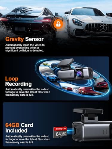 galphi 4K Dash Cam Front, Built-in 5G WiFi, 64GB Card Included, Dash Camera for Cars, Mini Dashcam with Super Night Vision, Loop Recording, G-Sensor, 24 Hours Parking Monitor, Support 256GB Max - Image 6