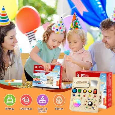 RCPLAGA Busy Board Montessori Toy for Toddler, Wooden Sensory Activity Board with LED Light UP Switch, Baby Fidget Board Travel Toys for 18+ Months, 1 2 3 Year Old Boys Girls Toddler Toys Gifts - Image 6