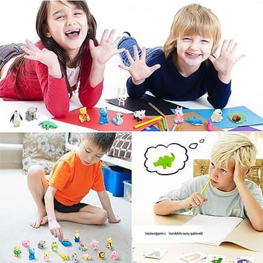 URSKYTOUS 60Pcs Animal Erasers Desk Pets for Kids Animal Pencil Erasers Bulk Puzzle Eraser Toys Gifts for Classroom Prizes,Game Reward,Treasure Box,Easter Egg Fillers,Goodie Bag Stuffers,Party Favors - Image 5