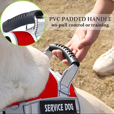 Dogmify Service Dog Vest,No Pull in Training Service Dog Harness and 5FT Dog Leash Set, Adjustable 3M Reflective Nylon Pet Dog Vest with Handle,Easy Control for Small Medium Large Dogs(L,Red) - Image 4