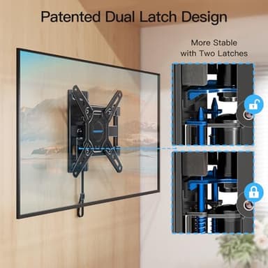 MOUNTUP Lockable RV TV Mount for 13-43 Inch TVs - Full Motion Swivel RV TV Bracket with Pull Cord Lock, Space Saving Design for Camper, Trailer, Motorhome, Truck - Max 33lbs & VESA 200x200mm, MU2101 - Image 2