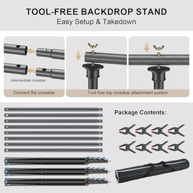 LINCO Backdrop Stand for Parties Heavy Duty Photography Video Studio Background Kit for Wedding Parties Photo Shooting (13x20 ft) - Image 8