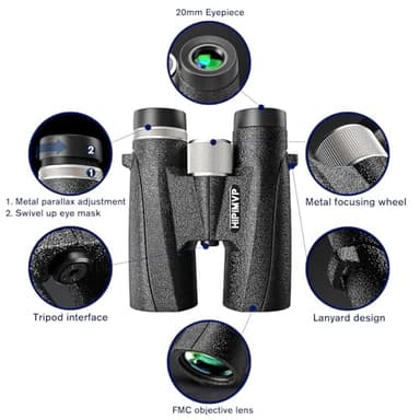 IPX7 Waterproof Powerful 10x42 Binoculars for Adults high Powered Hunting Birding Travel Theater Astronomy Bird Watching Stargazing Star Gazing Opera geo Safari Marine Birdwatching - Image 3