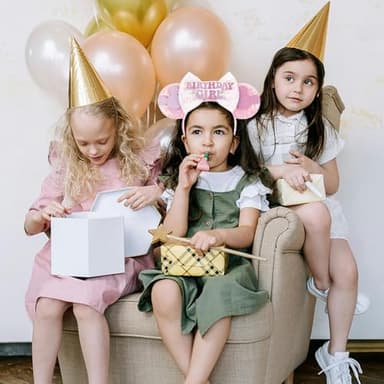 RAZKO Pink Minnie Ears Hair Accessory, Mouse Headband for Women Girls (Birthday Girl-Pink M) - Image 4