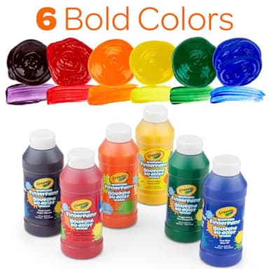 Crayola Washable Finger Paints (6ct), Toddler Paint Set, Nontoxic Finger Paint for Kids, Arts & Crafts Supplies for Toddlers, Teacher Classroom Must Have [Amazon Exclusive] - Image 2