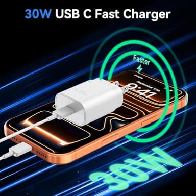 for iPhone 17 Charger Fast Charging, 30W USB C iPhone 17 Pro Max Chargers Block with 10Foot Long Type C Charger Fast Charging Cable Cord for iPhone 17 16 15 Pro/Pro Max/Plus Series/Android Phone - Image 3