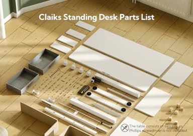 Claiks Standing Desk with Drawers, Adjustable Stand Up Electric Standing Desk Adjustable Height with Storage Shelf and Splice Board, 59 Inch, White - Image 7